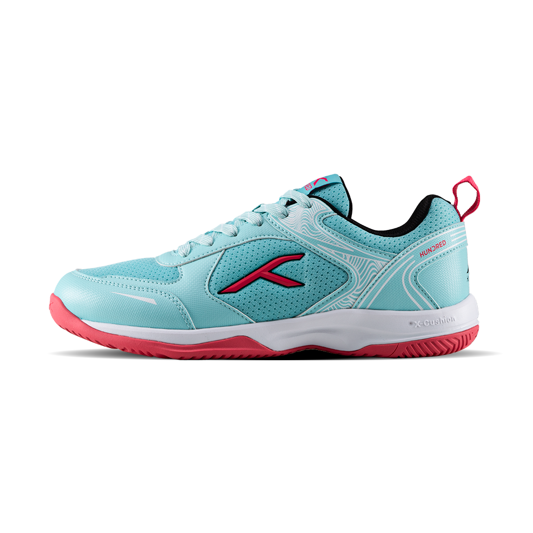 Hundred COURTSTEP PBX Pickleball Shoes - SEA BLUE/HYPER PINK/BLACK
