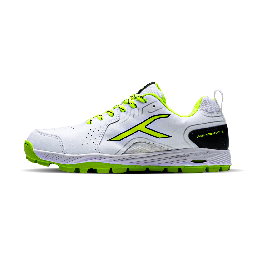 Hundred Pitch Force Cricket Shoes (WHITE/LIME/BLACK)