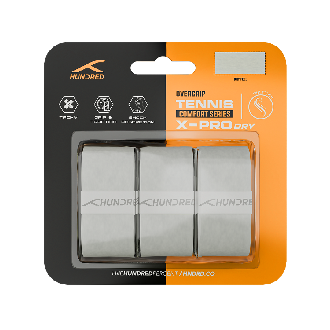 Hundred X-PRO DRY (3 IN 1) Tennis Racket Grip - WHITE