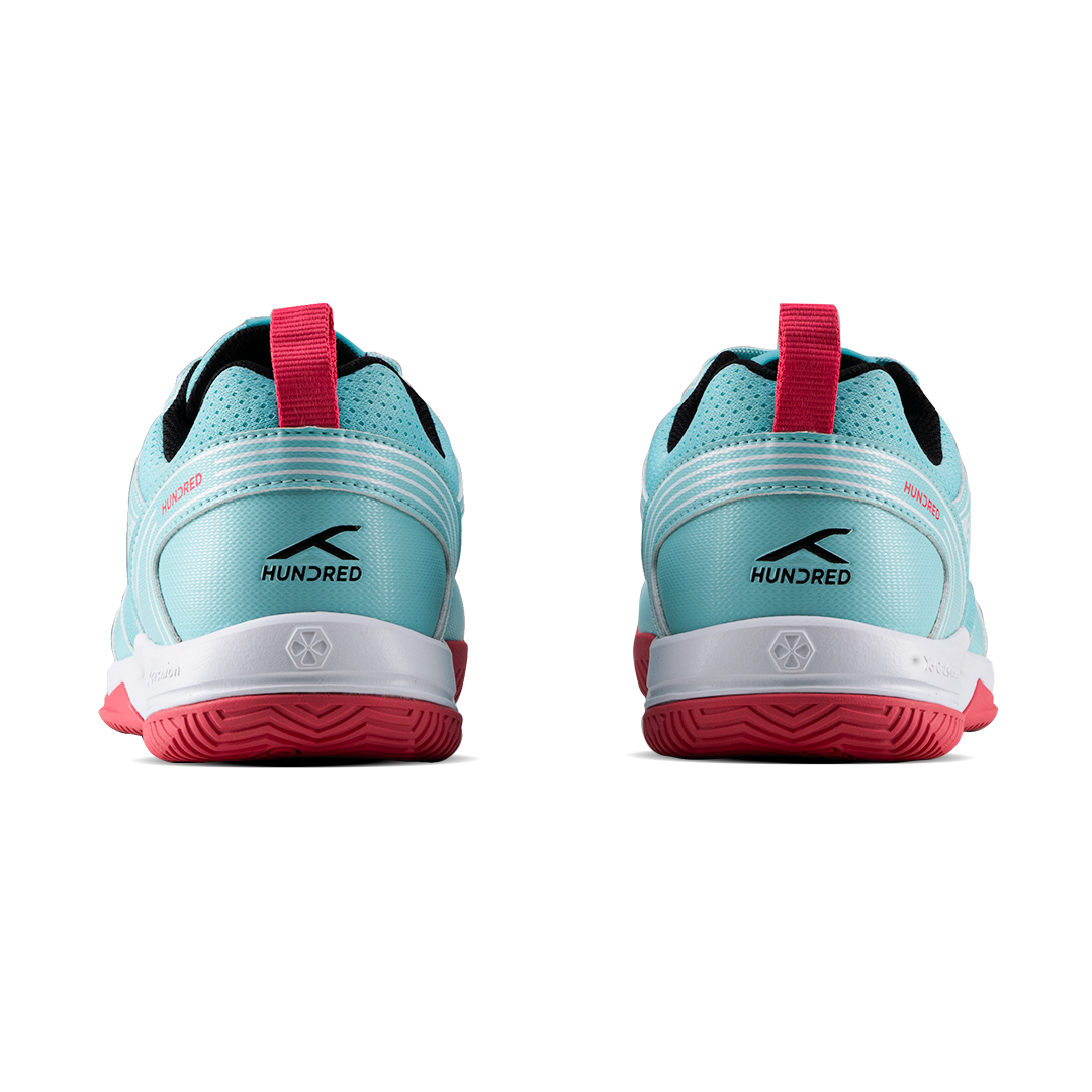 Hundred COURTSTEP PBX Pickleball Shoes - SEA BLUE/HYPER PINK/BLACK