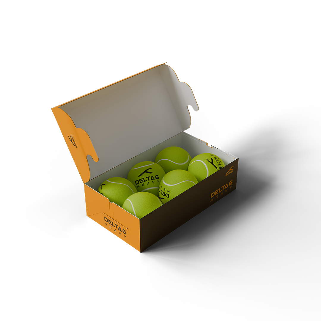 Hundred Delta 6 Heavy Cricket Tennis Balls Green Pack of 6