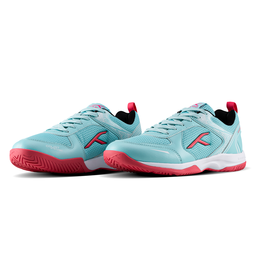 Hundred COURTSTEP PBX Pickleball Shoes - SEA BLUE/HYPER PINK/BLACK