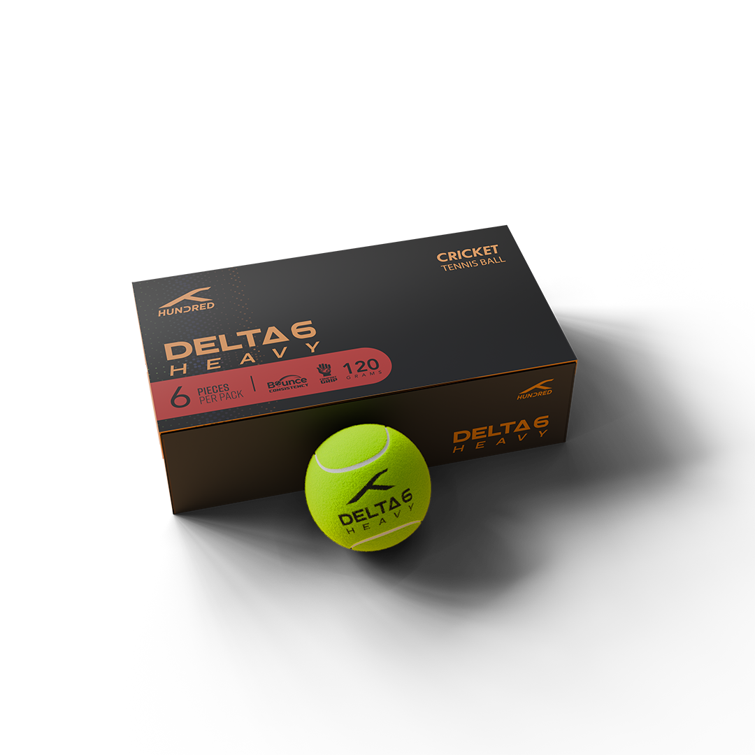 Hundred Delta 6 Heavy Cricket Tennis Balls Green Pack of 6