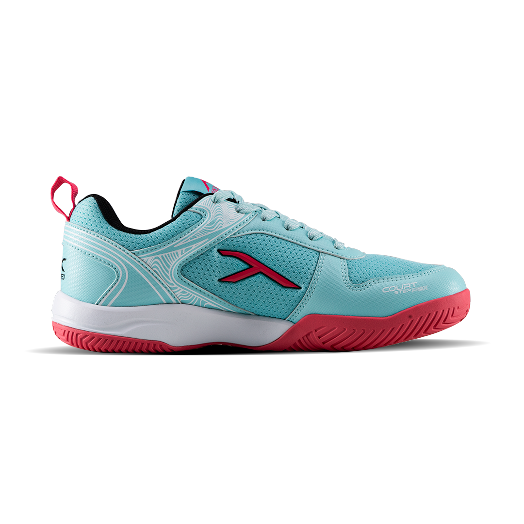 Hundred COURTSTEP PBX Pickleball Shoes - SEA BLUE/HYPER PINK/BLACK