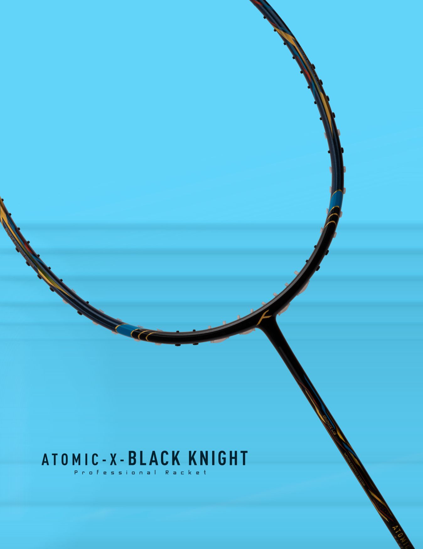 Hundred ATOMIC-X BLACK KNIGHT Woven Graphite Frame Black, Red Unstrung  Badminton Racquet
