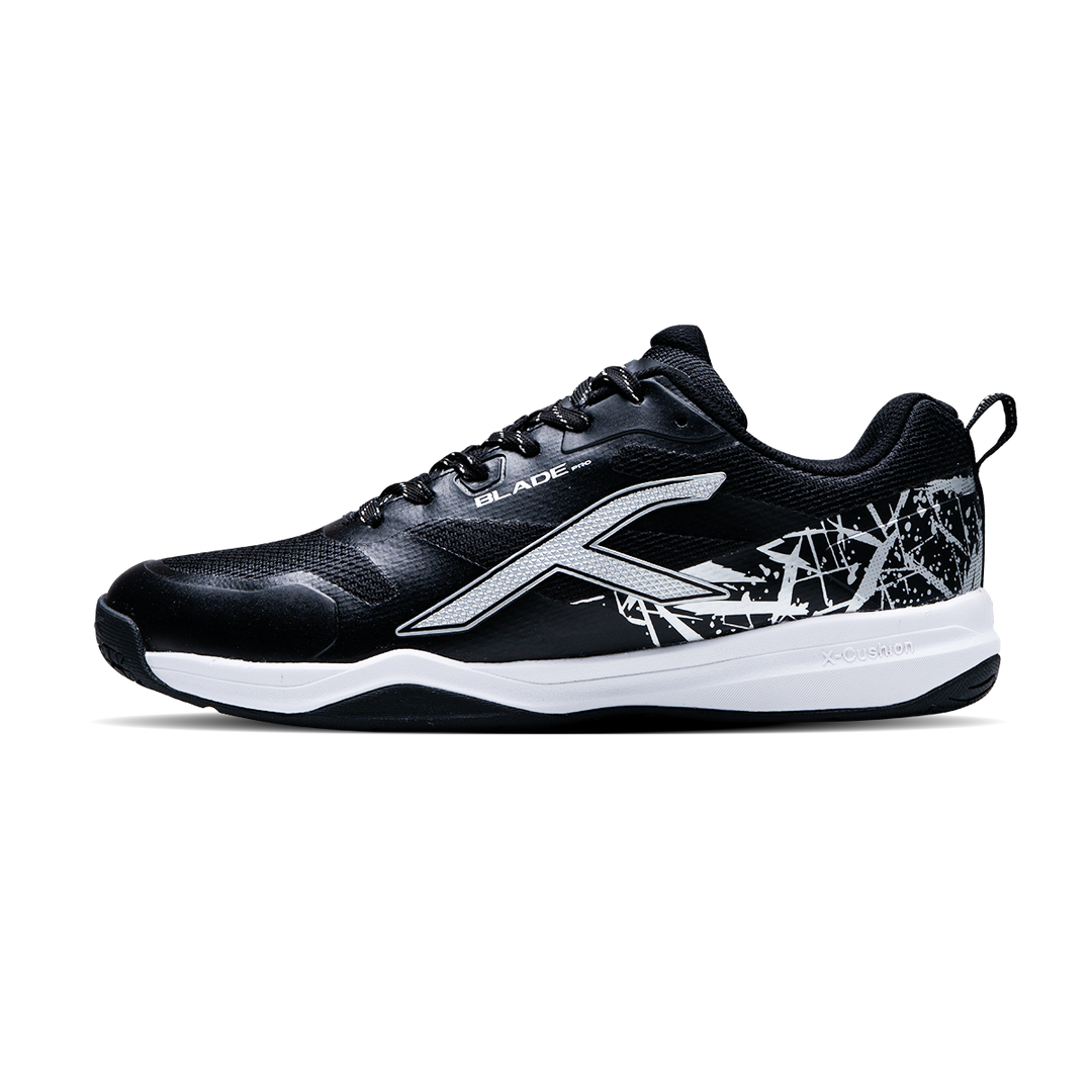 Hundred Blade Pro Non Marking Unisex Badminton Shoes - Black/Silver