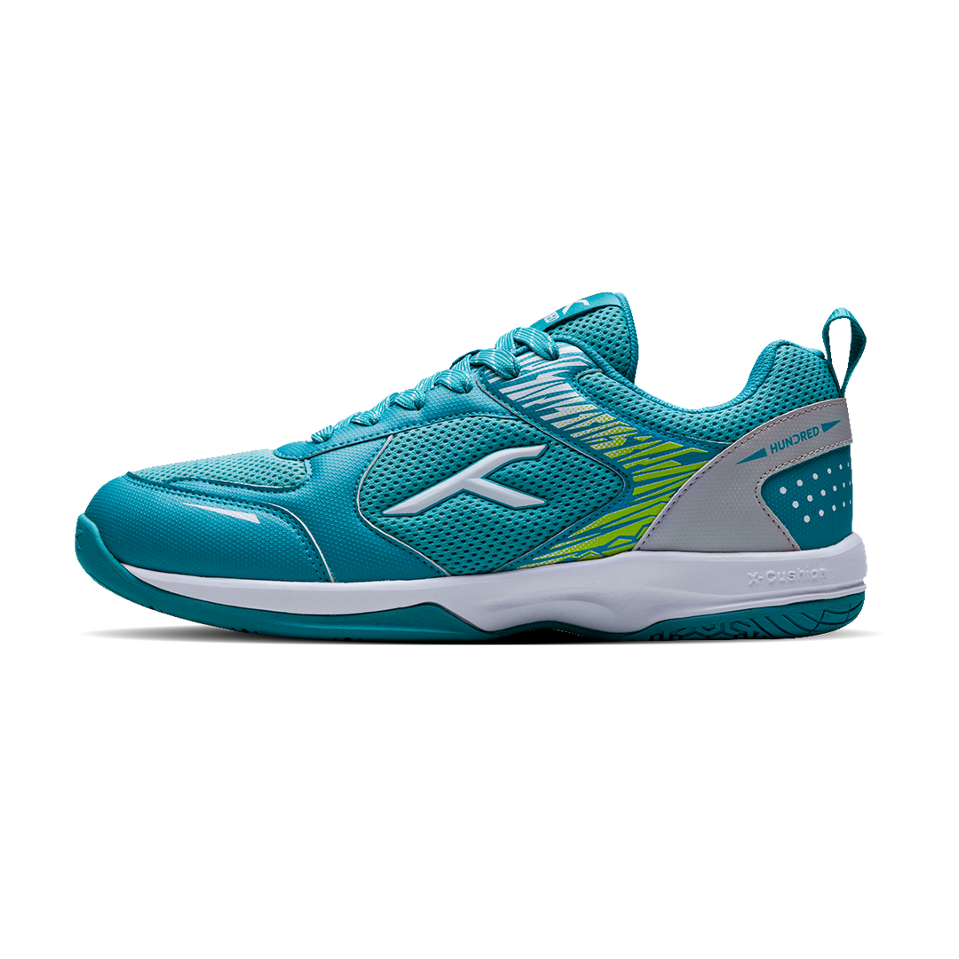 HUNDRED COURT STAR PRO NON MARKING BADMINTON SHOES - TURQUOISE/WHITE/LIME