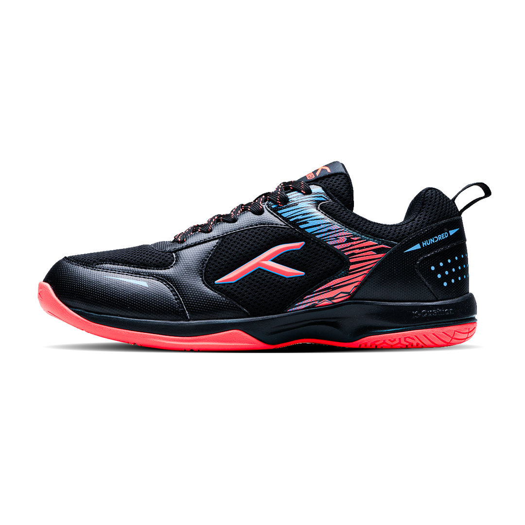 HUNDRED COURT STAR PRO NON MARKING BADMINTON SHOES - BLACK/SEA BLUE/ORANGE