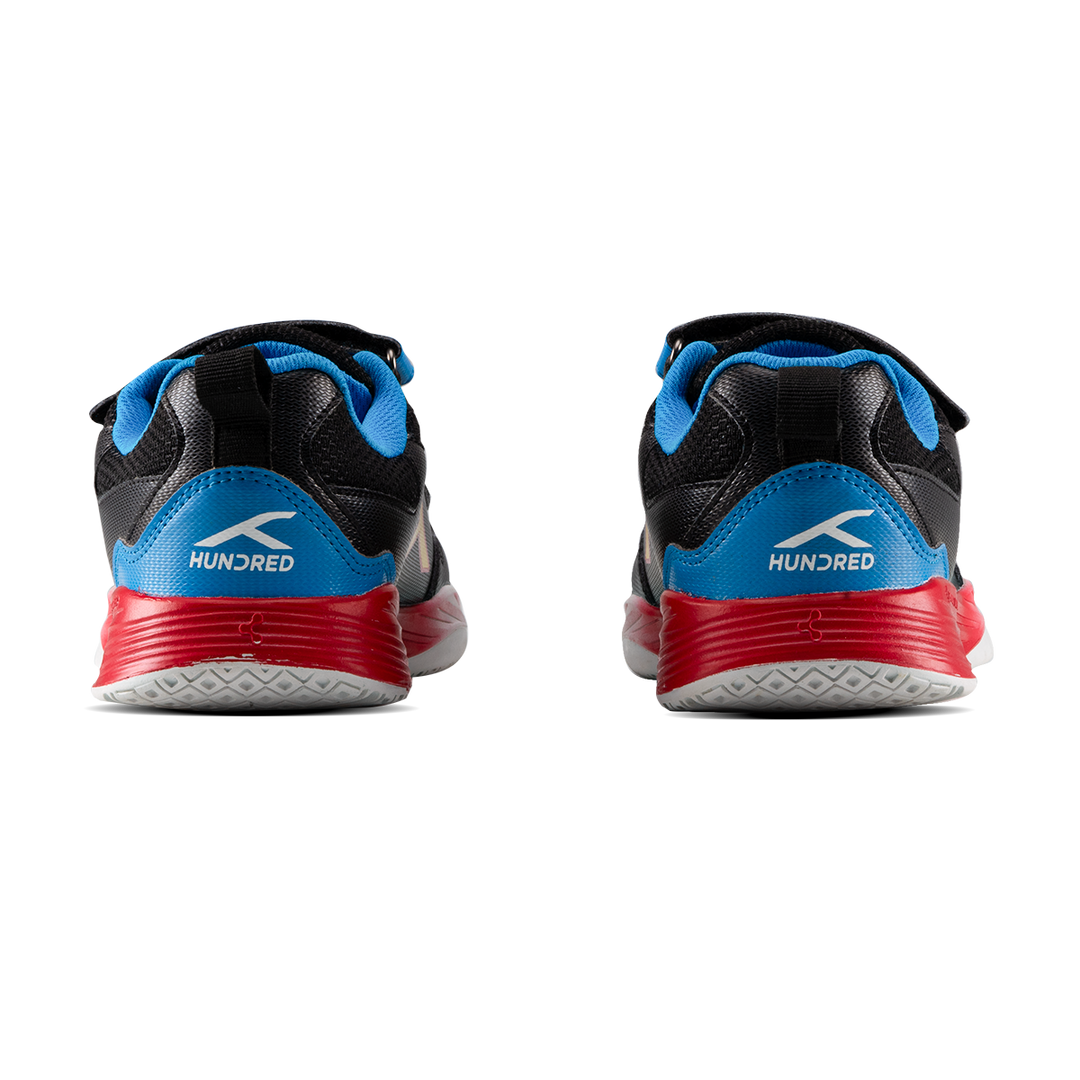 Hundred COURT CHAMPIONS Non Marking Badminton Shoes - Black/Blue/Red