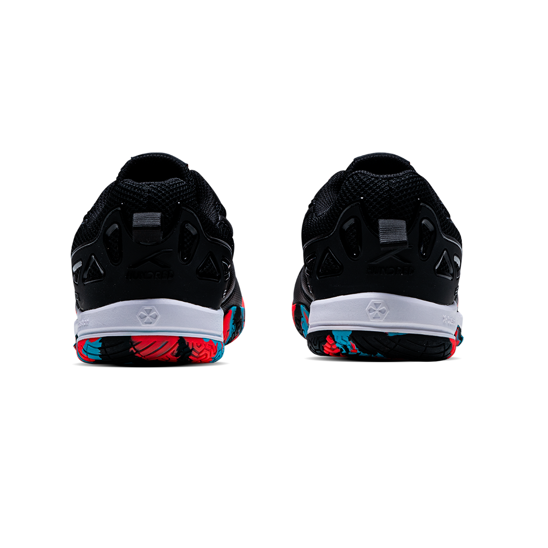 Hundred RAZE PRO Non Marking Badminton Shoes - Black/Orange/Blue