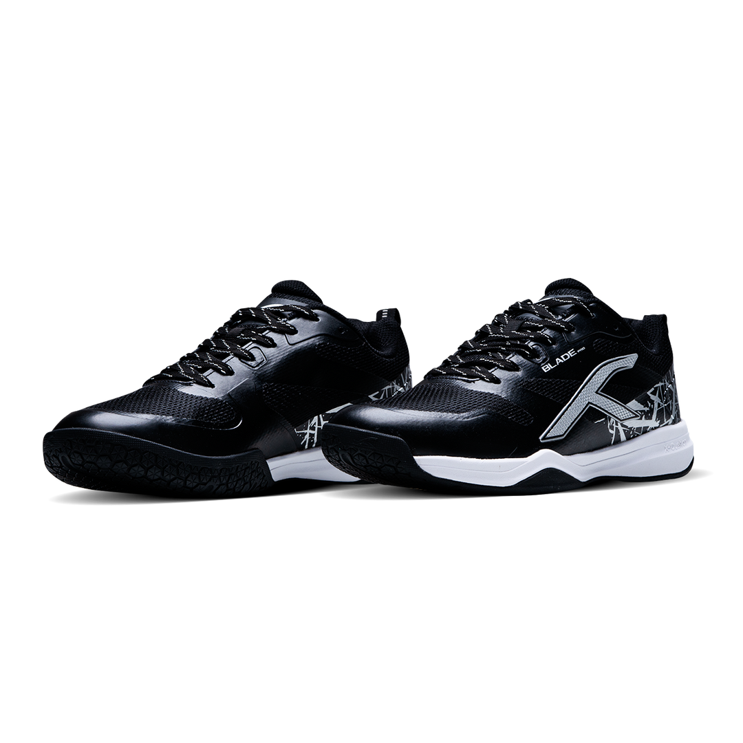 Hundred Blade Pro Non Marking Unisex Badminton Shoes - Black/Silver