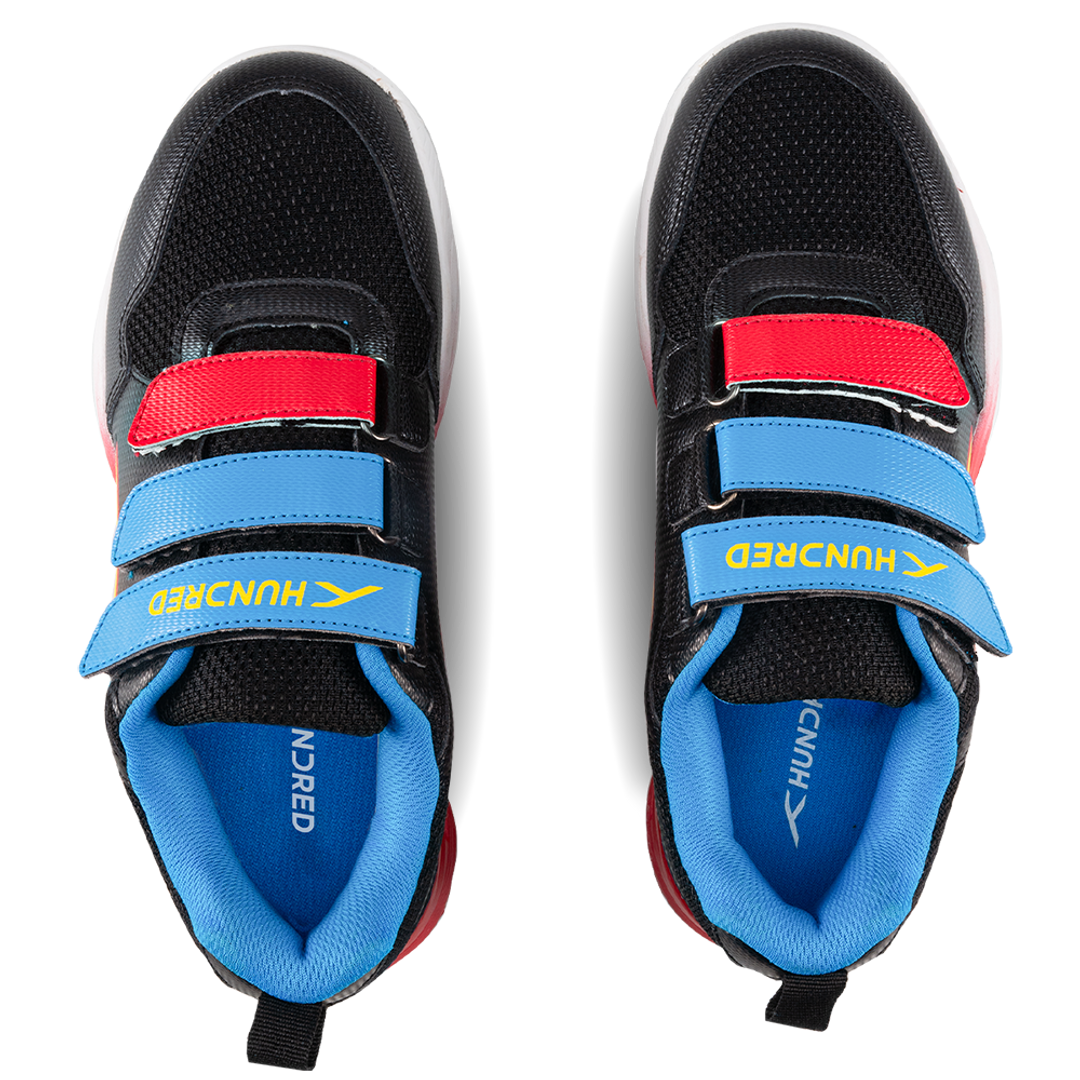 Hundred COURT CHAMPIONS Non Marking Badminton Shoes - Black/Blue/Red
