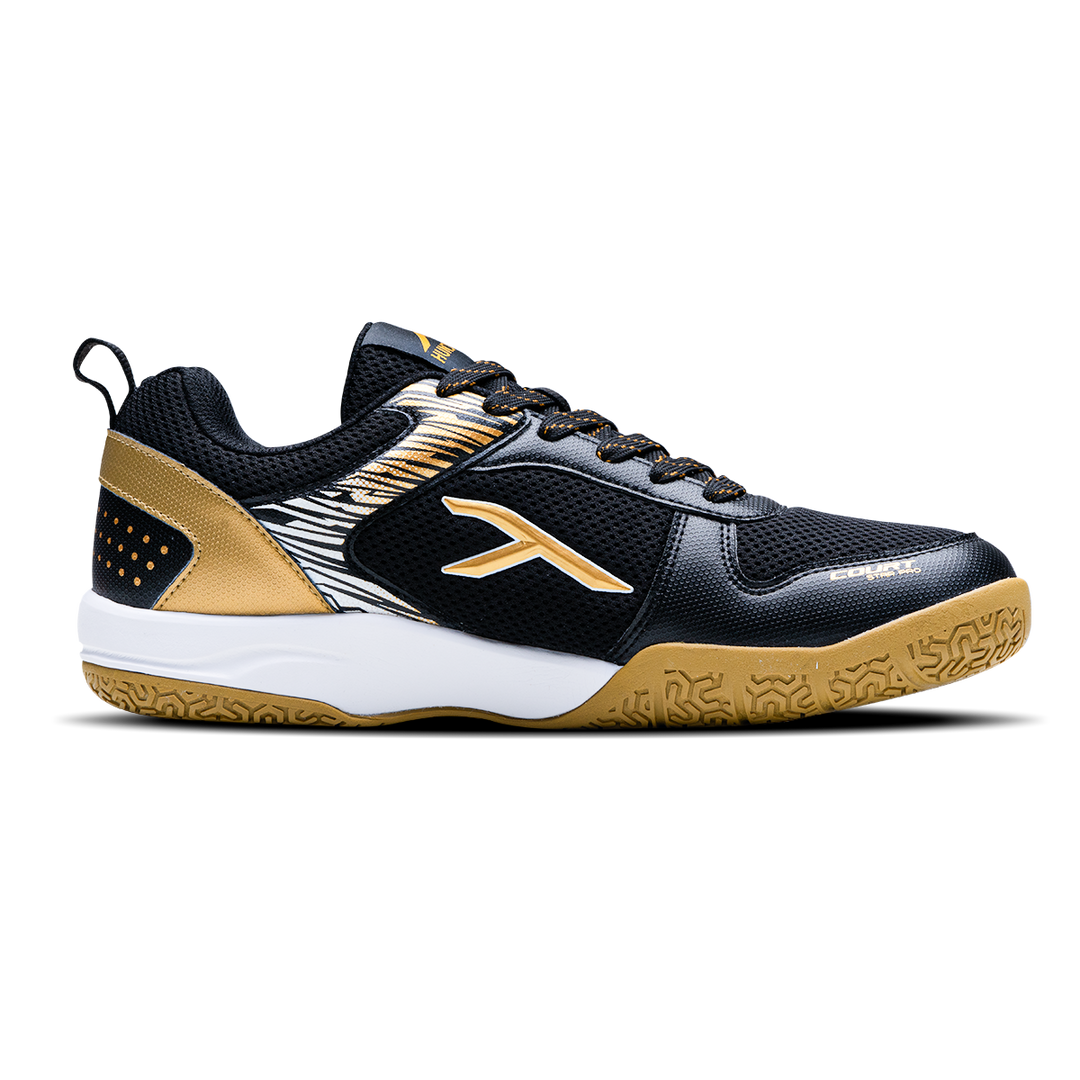 HUNDRED COURT STAR PRO NON MARKING BADMINTON SHOES - BLACK/GOLD