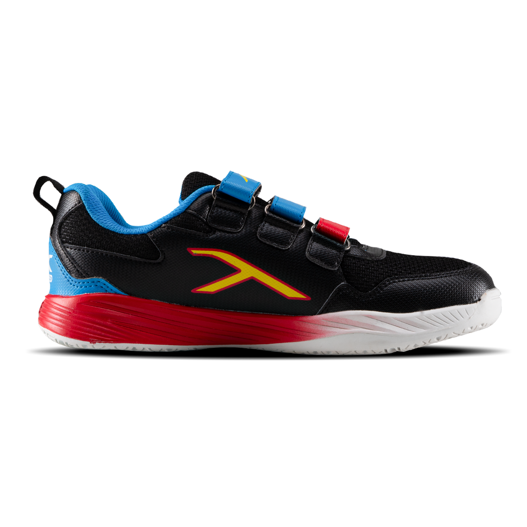 Hundred COURT CHAMPIONS Non Marking Badminton Shoes - Black/Blue/Red