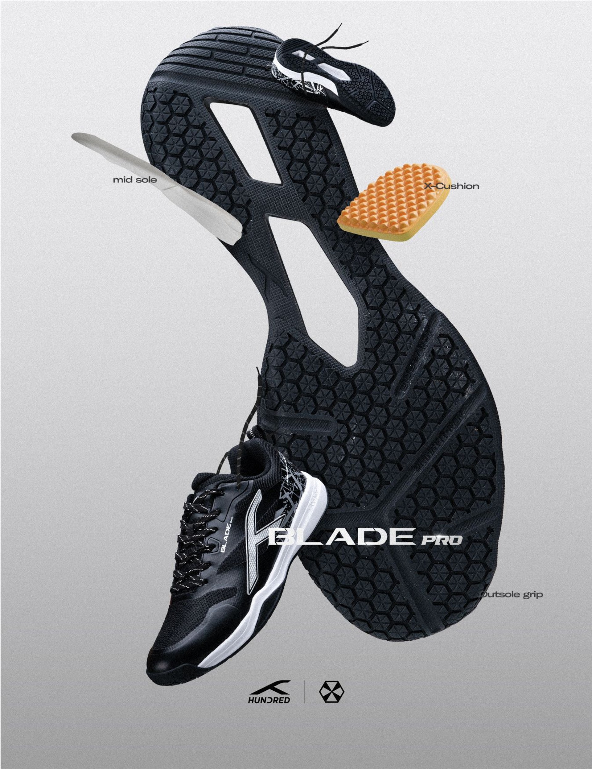 Hundred Blade Pro Non Marking Badminton Shoes