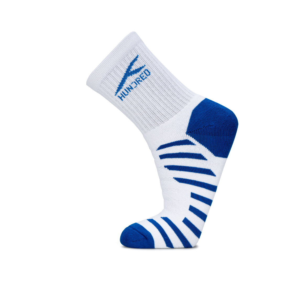 Stripe Quarter Length Performance Sports Socks_White