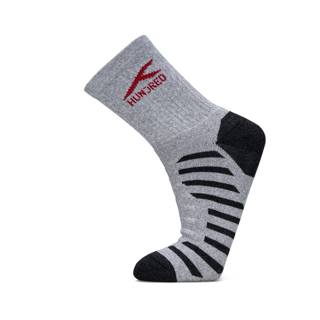 Stripe Quarter Length Performance Sports Socks_Light Grey