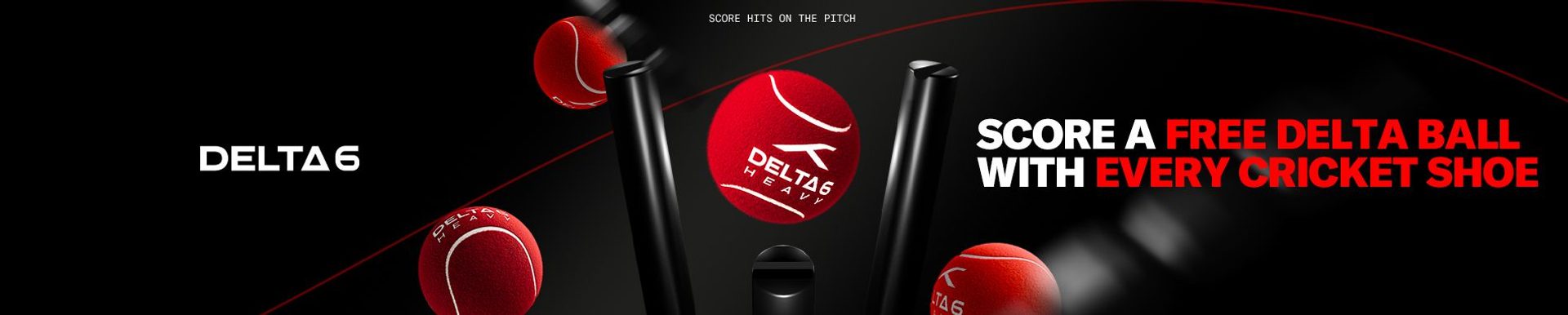 Free Delta 6 Heavy Cricket/Tennis Ball with Purchase of all Cricket Shoes